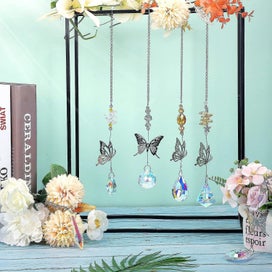 Listing 2 of 3 for Window Hanging Crystal Prism Suncatcher Set Of 7 Butterfly Dragonfly Angel Sun