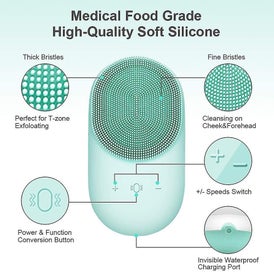 Listing 5 of 5 for 3 In 1 Sonic Facial Cleansing Brush 8 Adjustable Speeds Silicone Face Brush Wit