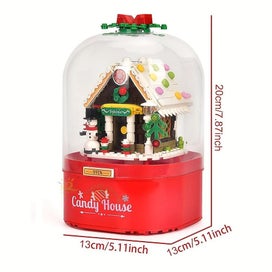 Listing 4 of 5 for Pink Candy House Christmas Snow Music Box Compatible Building Block Toy Assembl