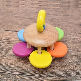 Listing 2 of 4 for Rattle Toy Wooden Baby Rattle 4pcs Wood Teether Rattle Wood Rattle Inte