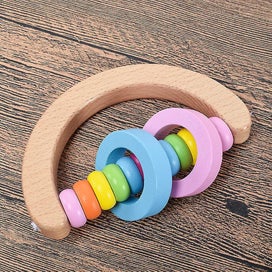 Listing 3 of 4 for Rattle Toy Wooden Baby Rattle 4pcs Wood Teether Rattle Wood Rattle Inte