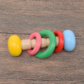Listing 4 of 4 for Rattle Toy Wooden Baby Rattle 4pcs Wood Teether Rattle Wood Rattle Inte