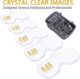 Listing 3 of 5 for Usb Rechargeable Led Lamp Head wearing Magnifying Glass With 5 x Magnification