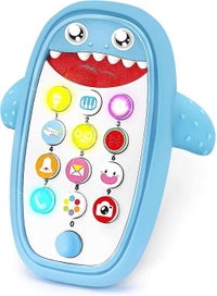 Listing 1 of 5 for Shark Phone Toy With Music Play And Learn Shark Toddler Phone With Teether Case