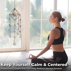 Listing 4 of 5 for Sun Catcher With Crystals Rainbow Prism Hanging Crystals For Home Decoration