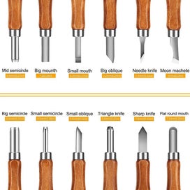 Listing 3 of 5 for Wood Carving Tools 12 piece Set Of Sk2 Carbon Steel Sculpting Knives For Begin