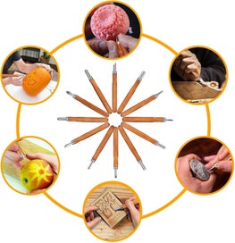 Listing 4 of 5 for Wood Carving Tools 12 piece Set Of Sk2 Carbon Steel Sculpting Knives For Begin