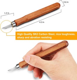 Listing 5 of 5 for Wood Carving Tools 12 piece Set Of Sk2 Carbon Steel Sculpting Knives For Begin