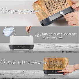 Listing 3 of 5 for Essential Oil Diffuser With Flame Light Super Quiet Diffusers For Aromatherapy