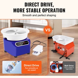 Listing 3 of 13 for Pottery Wheel 10in Ceramic Wheel Foot Pedal Touch Screen Apron 350W Blue