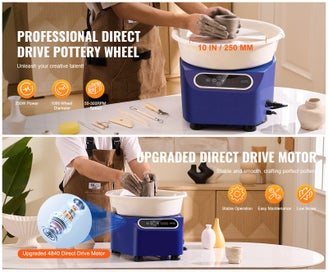 Listing 8 of 13 for Pottery Wheel 10in Ceramic Wheel Foot Pedal Touch Screen Apron 350W Blue