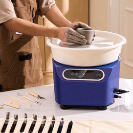 Listing 11 of 13 for Pottery Wheel 10in Ceramic Wheel Foot Pedal Touch Screen Apron 350W Blue