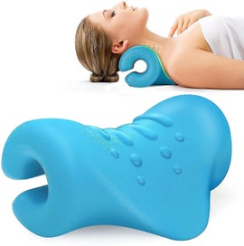 Listing 2 of 5 for Neck Stretcher Pillow Cushion Neck Shoulder Relaxer Cervical Traction Device Bl