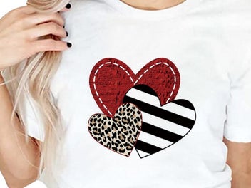 Listing 3 of 4 for 10 X Valentines Day Iron on Heat Transfer Film Sticker Clothes T Shirt DIY Patch