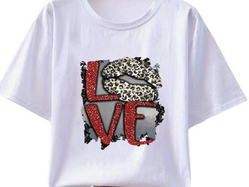 Listing 4 of 4 for 10 X Valentines Day Iron on Heat Transfer Film Sticker Clothes T Shirt DIY Patch