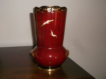 Listing 3 of 8 for Crown Devon Rouge Royale Galleon Vase Rare!