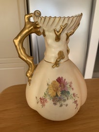 Listing 2 of 11 for Lovely Royal Worcester Hand Painted Blush Ivory Jug c1907