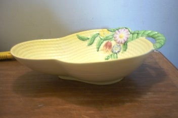 Listing 2 of 4 for 2 x YELLOW CARLTON WARE BASKET WEAVE BOWLS