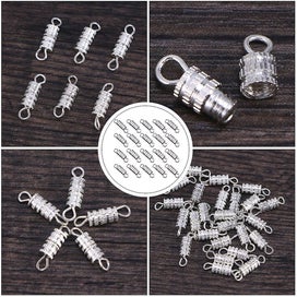 Listing 2 of 2 for 60pcs Jewelry Clasps 4x7mm Barrel Screw Type Clasp For Jewelry Making