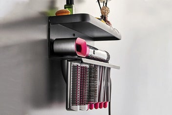 Listing 4 of 7 for Barbershop Curling Wand Wall Mount Holder Hair Dryer shelf For Dyson Styler Rack
