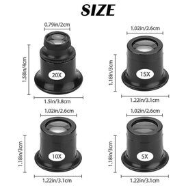 Listing 3 of 5 for 4pcs Loupe Eyeglass Magnifiers Set 5x 10x 15x 20x Watch Repair Loupe Magnifier S