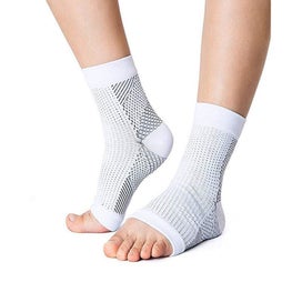 Listing 2 of 6 for Hod Health & Home Socks Tights White / Pink Black Foot Ankle Compression For Hee