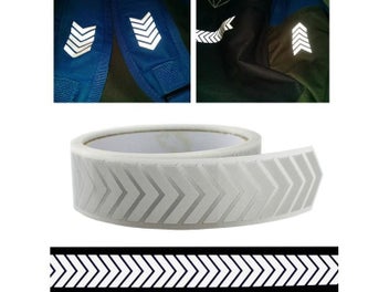 Listing 3 of 9 for 25mm X 1 Meter High Visibility Silver Reflective DIY Tape Iron On Vinyl Film
