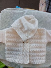 Listing 2 of 9 for Hand Knitted Cardigan and Beanie