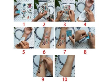 Listing 7 of 9 for 1 Sheet Colorful Drawing Temporary Tattoo Women Men Body Art Owl Design KM-014