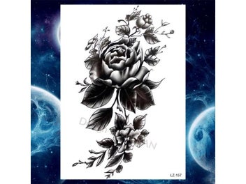 Listing 5 of 10 for Summer Style Temporary Tattoo Stickers Rose Flower Feather For Women Fake