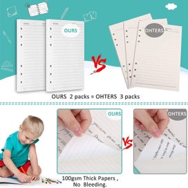 Listing 3 of 5 for A6 Refill Paper, 80 Pages A6 Loose Leaf Paper 6 Hole Notebook Refills For 6 Ring