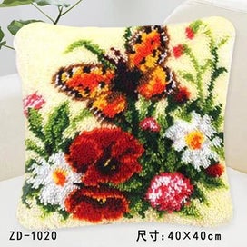 Listing 4 of 6 for NUBECOM Plant Series Segment Embroidery Pillow Flowers Grass Coarse Wool CHK29M