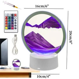 Listing 3 of 5 for RGB 16 Colors 3D Moving Sand Art Frame Led Sandscape Lamp Hourglass Night CHK29M