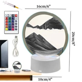 Listing 4 of 5 for RGB 16 Colors 3D Moving Sand Art Frame Led Sandscape Lamp Hourglass Night CHK29M