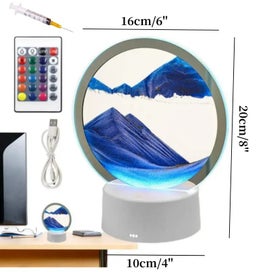 Listing 5 of 5 for RGB 16 Colors 3D Moving Sand Art Frame Led Sandscape Lamp Hourglass Night CHK29M