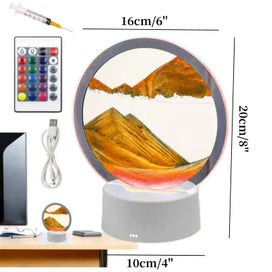 Listing 1 of 6 for RGB 16 Colors 3D Moving Sand Art Frame Led Sandscape Lamp Hourglass Night CHK29M
