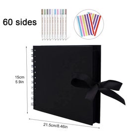 Listing 4 of 6 for ZK20 80 Black Pages Memory Books DIY Craft Photo Albums Scrapbook Cover K CHK29M