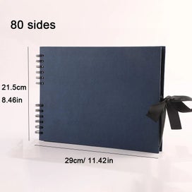 Listing 1 of 6 for ZK20 80 Black Pages Memory Books DIY Craft Photo Albums Scrapbook Cover K CHK29M