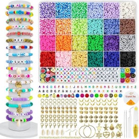 Listing 4 of 5 for 6MM Clay Beads Set Various Styles Colored Flat Chip Clay Beads Kit For Br CHK29M