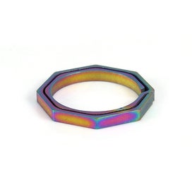 Listing 1 of 5 for EDC Colorful Titanium Alloy Keyring Quickdraw Pocket Octagonal Ring Keychain