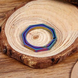 Listing 2 of 5 for EDC Colorful Titanium Alloy Keyring Quickdraw Pocket Octagonal Ring Keychain