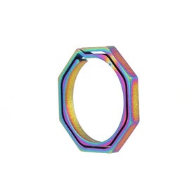 Listing 3 of 5 for EDC Colorful Titanium Alloy Keyring Quickdraw Pocket Octagonal Ring Keychain