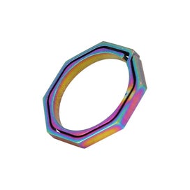 Listing 4 of 5 for EDC Colorful Titanium Alloy Keyring Quickdraw Pocket Octagonal Ring Keychain