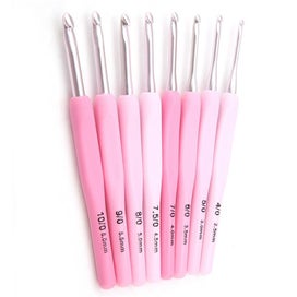 Listing 2 of 5 for 9 PCS Gradient Color Crochet Hook Set Knitting Needles Stitches With Colourful
