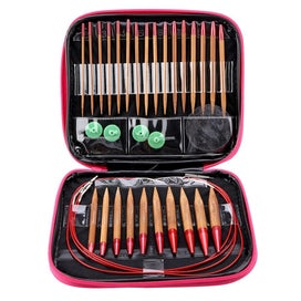 Listing 3 of 5 for Interchangeable Carbonized Bamboo Needles Set Circular Knitting Needles Ring Set