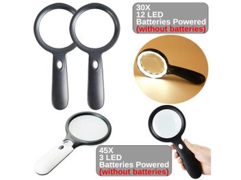 Listing 5 of 10 for 30X Hand Held Large Reading Magnifying Glasses With 12 LED Illuminated Light