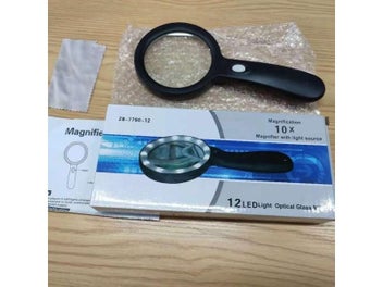 Listing 7 of 10 for 30X Hand Held Large Reading Magnifying Glasses With 12 LED Illuminated Light