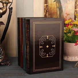 Listing 4 of 4 for 2 Pcs False Book Box Vintage Storage Book Jewellery Storage Packaging Study Book