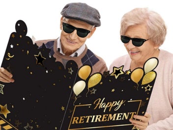 Listing 5 of 5 for Jumbo Retirement Card Giant Farewell Guest Book Big Happy Retirement Card Gold