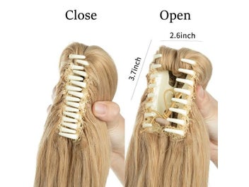 Listing 5 of 9 for Synthetic Claw Clip In Ponytail Hair Extensions Wavy Hairpiece 14" Fake Blonde